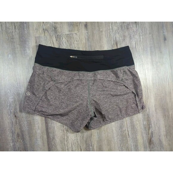 Lululemon Run Times Shorts 4" Womens Size 4 Gray Black Lined Running Athleisure - Picture 5 of 15